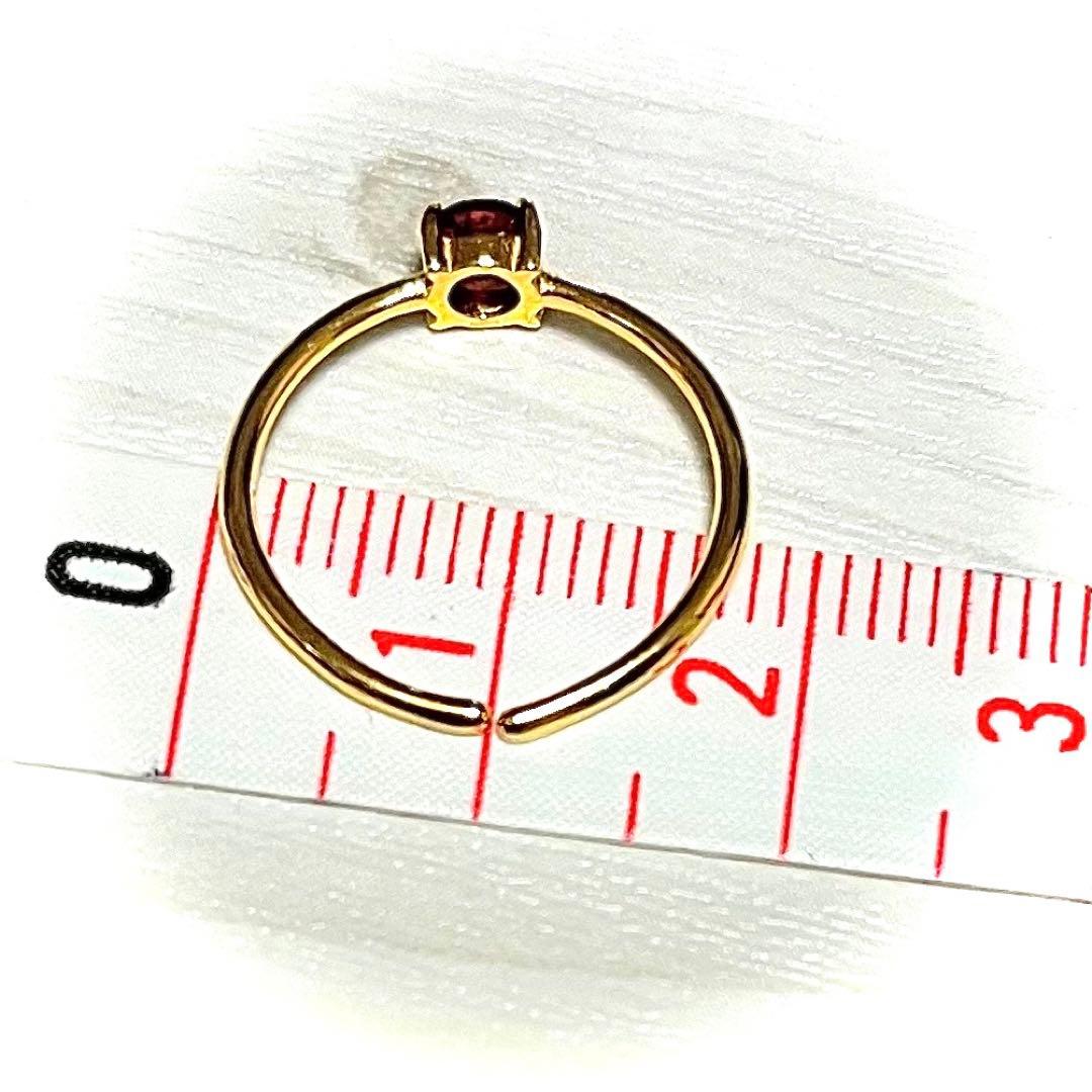 silver925 モザンビークガーネット♡スタッキングリング◝✩ゴールドカラー