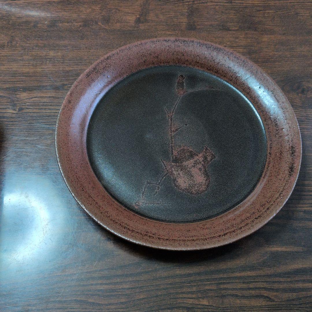 【あがの　ざくろ文　平皿　】