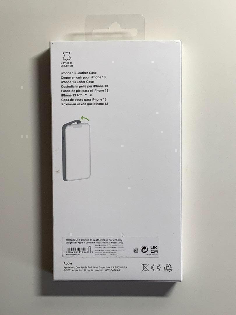 【新品】純正 iPhone 13 レザーケース・ダークチェリー①