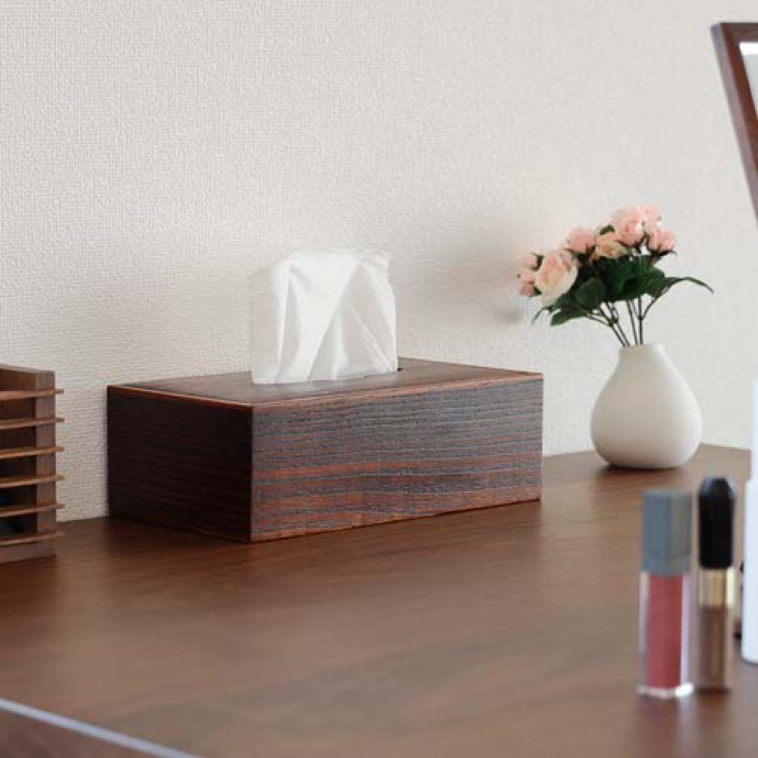 【新品未使用】伝統工芸 江戸指物 木製ティッシュケース ティッシュボックス