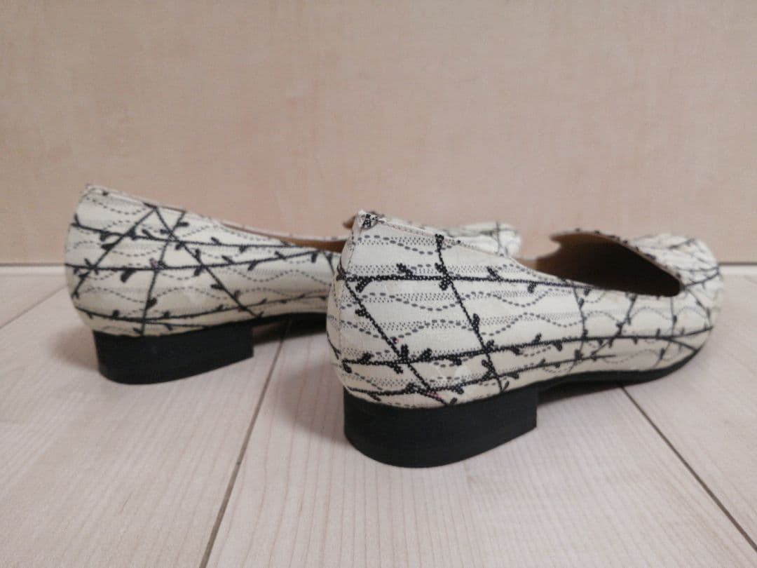 Shoes Bonanza 刺繍パンプス 24.0　ハンドメイド日本製