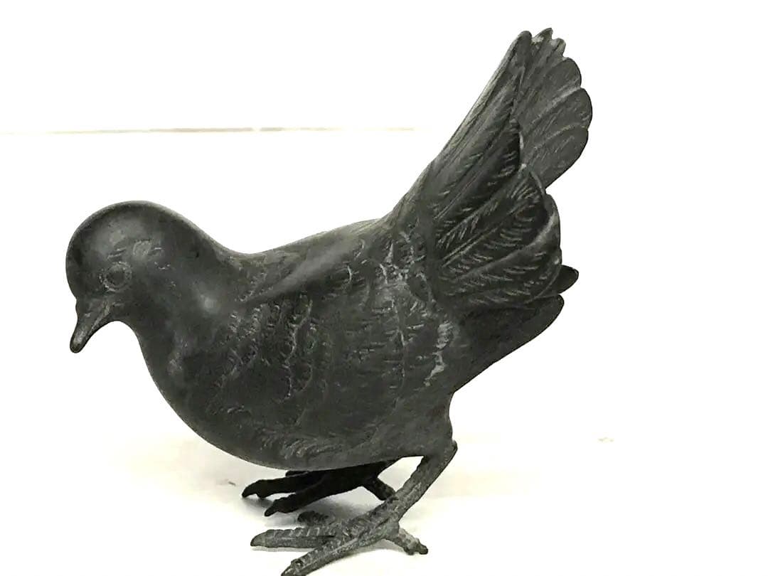 銅製:夫婦鳩置物