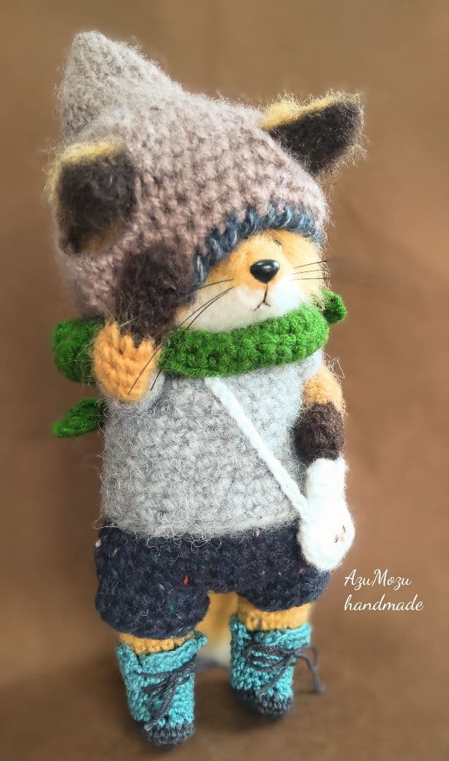 三*ぽ様 あみぐるみ☆きつねくん☆ぬいぐるみ☆☆ハンドメイド