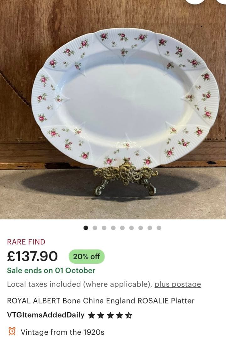 英国製　ROYL  【Rosalie】オーバルプラター