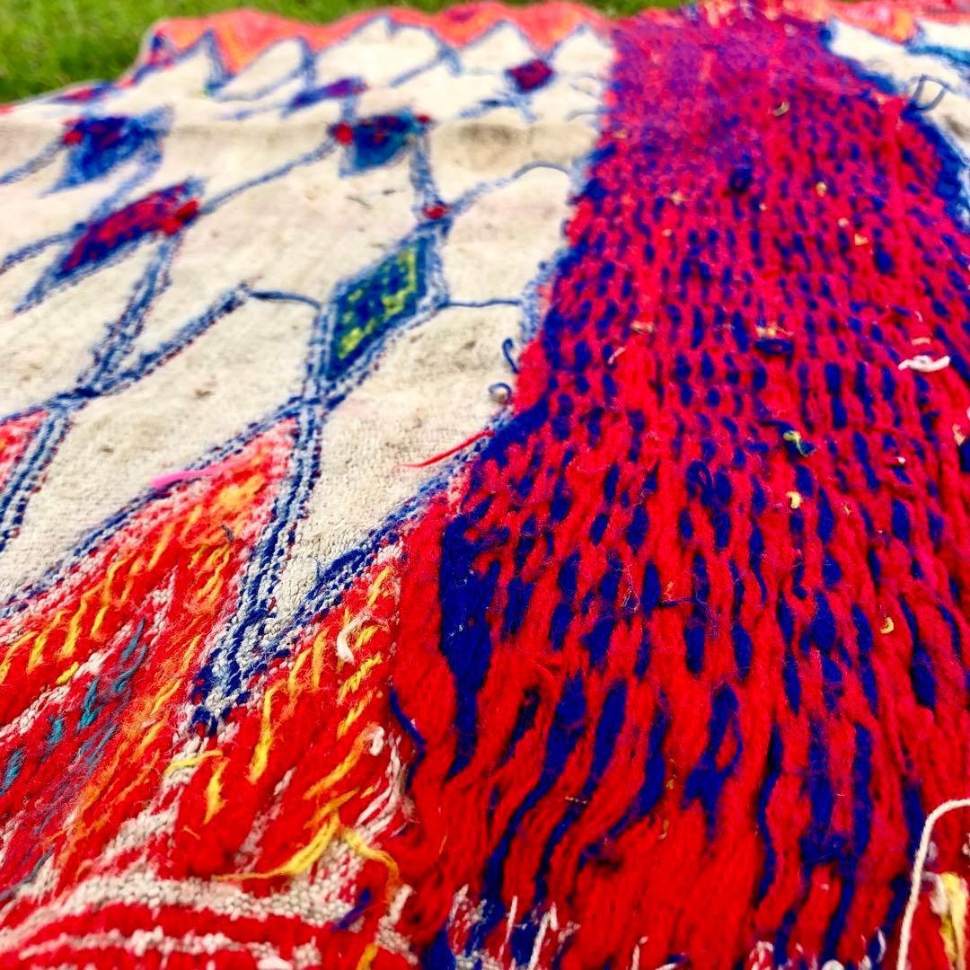 ★モン族★コットン刺繍ラグ★スパンコール★