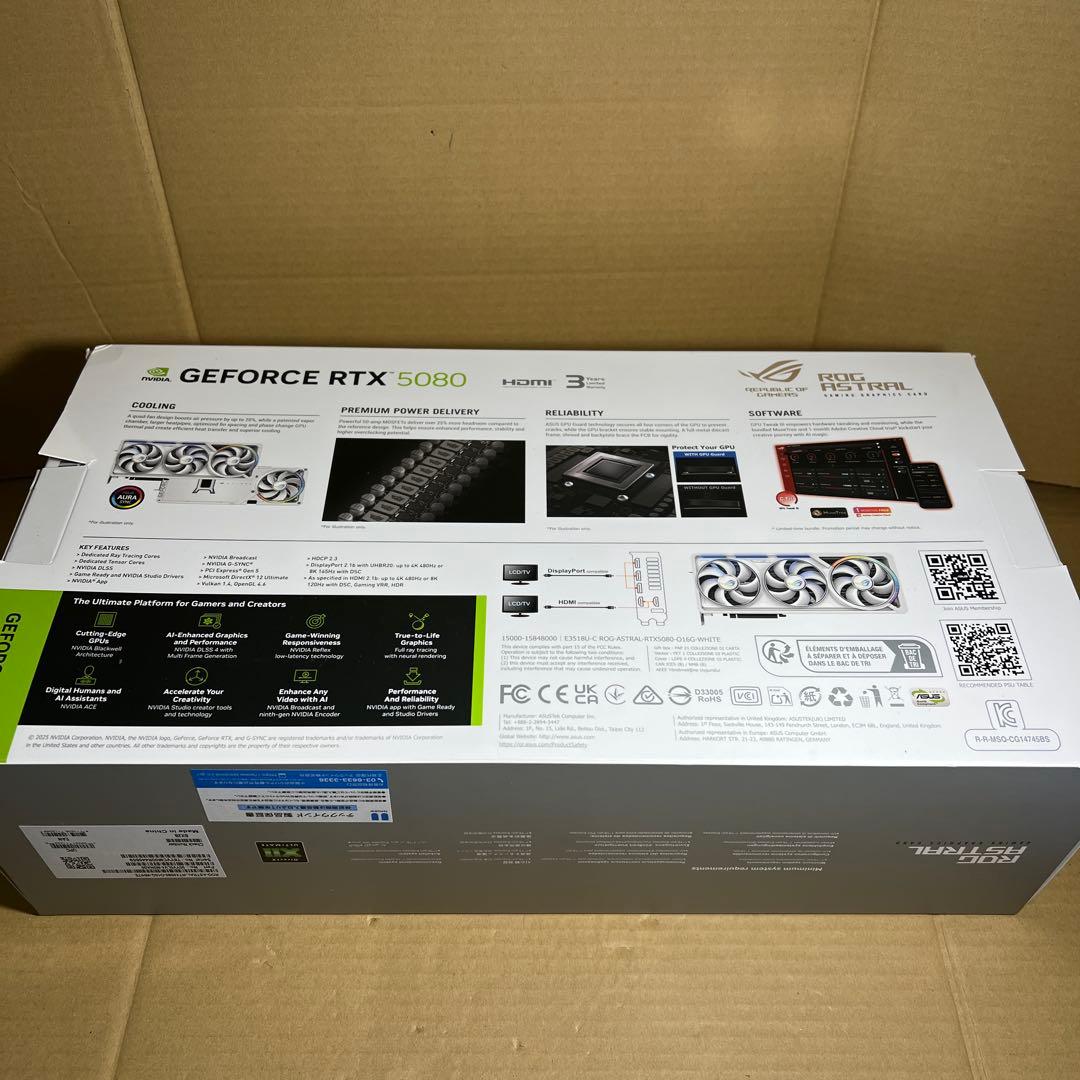 新品未開封ASUS ROG-ASTRAL-RTX5080-016G-WHITE
