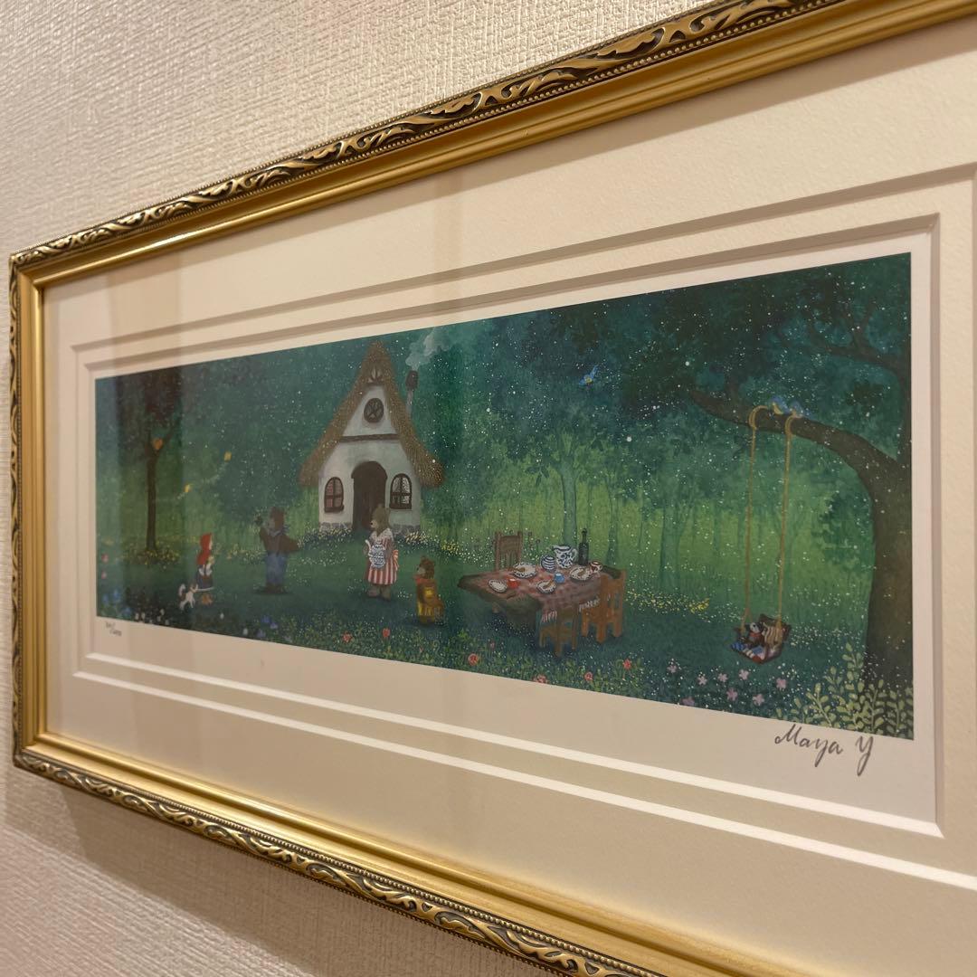 横山真弥 版画（アーカイバル） 3びきのくまさん…ある日のお客さま 7808