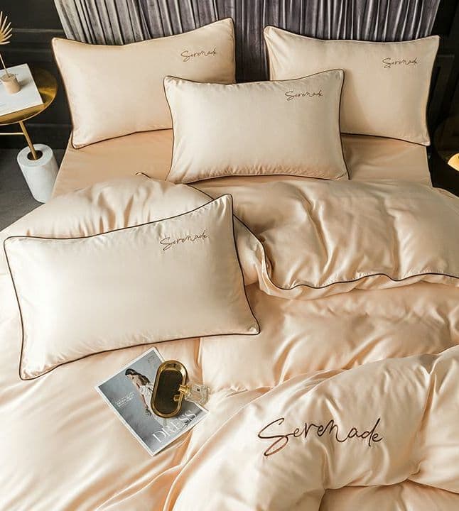 夏の両面アイスシルク4ピースシルクキルトカバーベッドノルディックスタイルシート