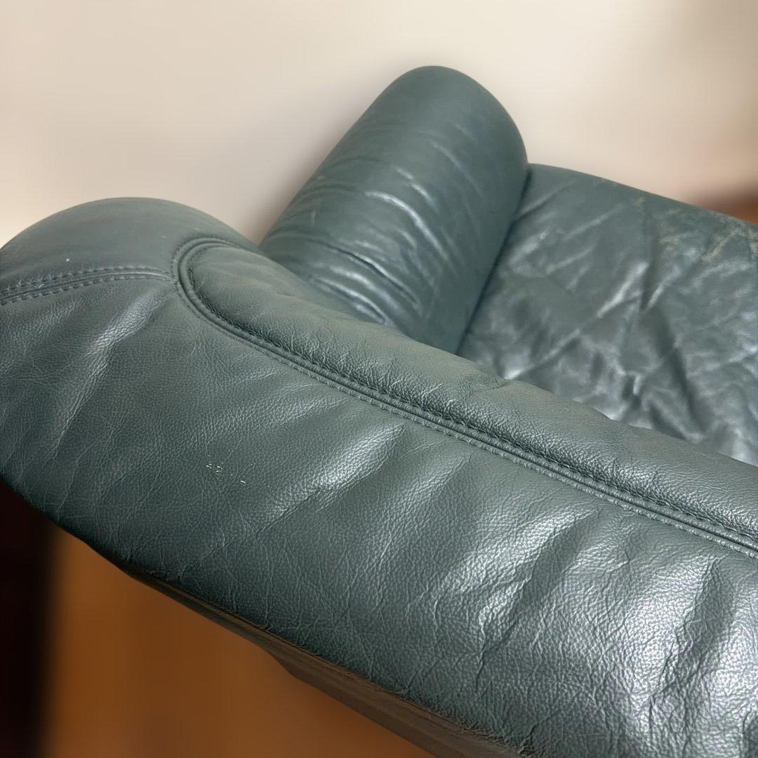 【4月下旬発送】2人掛けソファ グリーンレザー