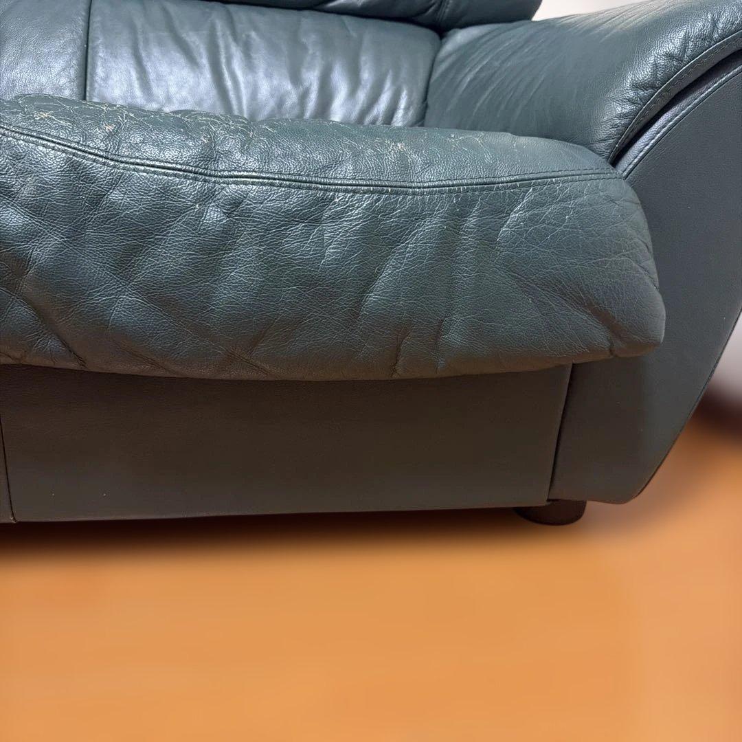 【4月下旬発送】2人掛けソファ グリーンレザー