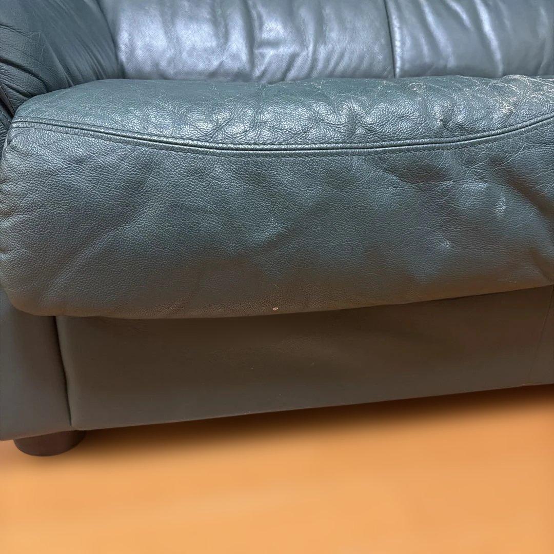 【4月下旬発送】2人掛けソファ グリーンレザー