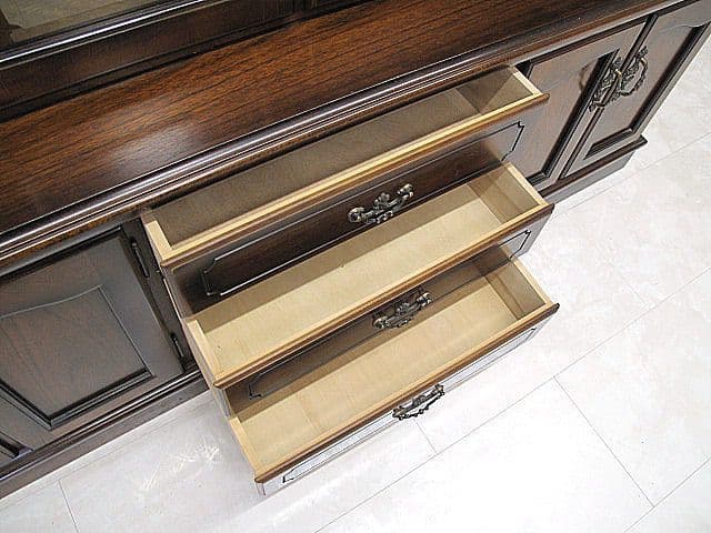 美品 カリモク「コロニアル」大型ブックシェルフ　W180ｃｍ　本棚/書棚約50万