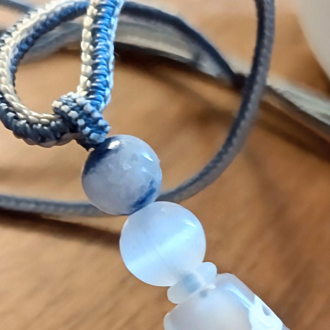 【白玉髄 龍神天珠】天珠 天然石 御守り ネックレスチベット デュモルチェ 成功