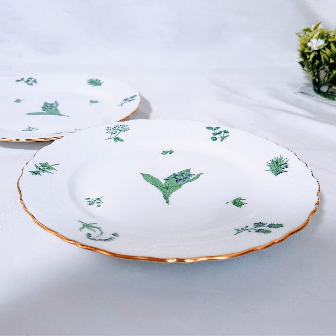 ヘレンドHERENDハーブガーデン プレート2枚イングレース【未使用・箱付き】