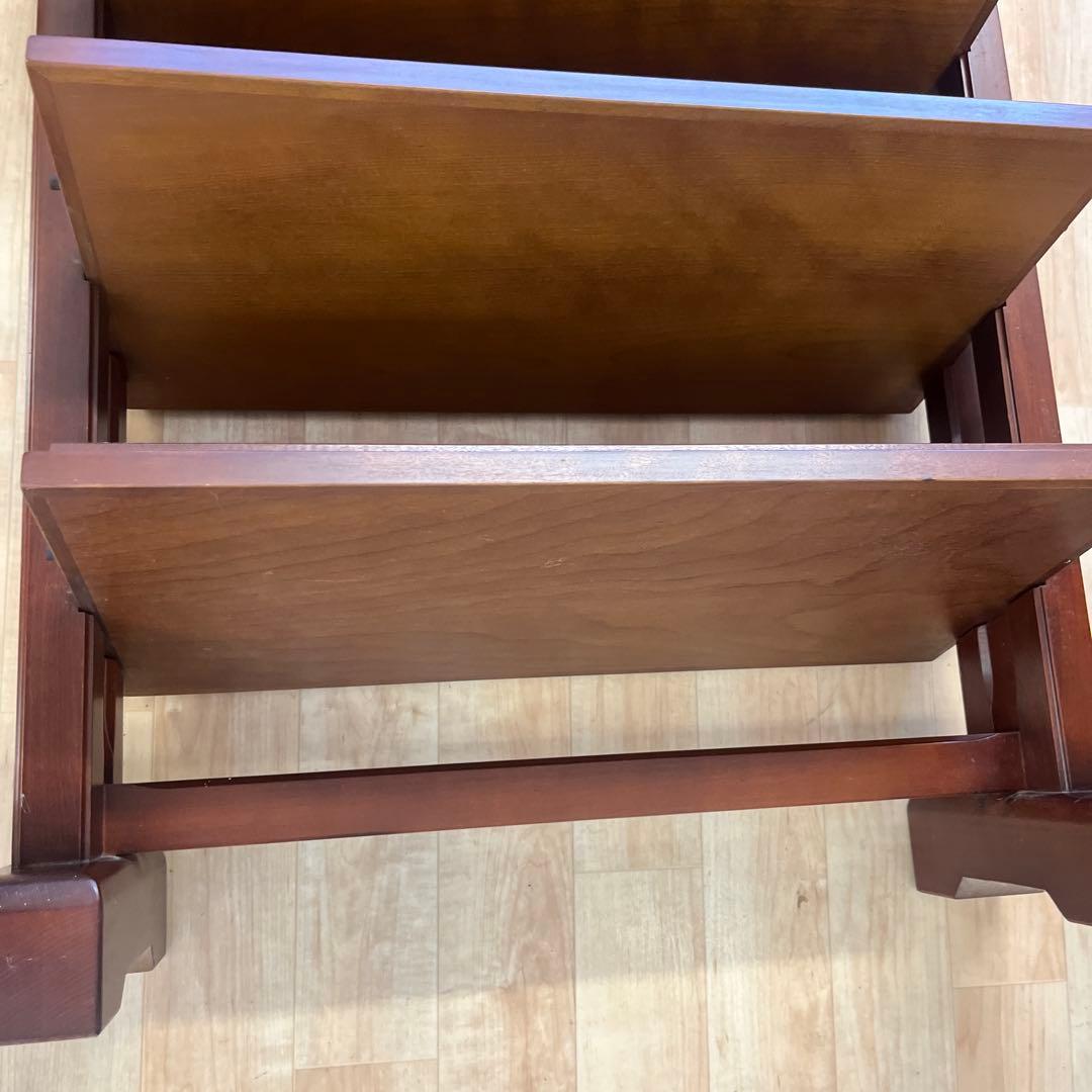 【昭和レトロ】マガジンラック　アンティーク　木製　新聞ラック　キャビネット　3段