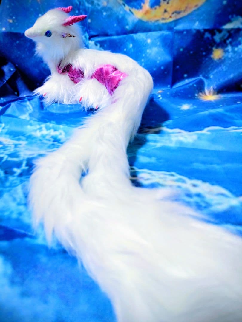 琉球ホタルガラス瞳蓄光☆双尾天龍アートドールDragonドラゴンartdoll