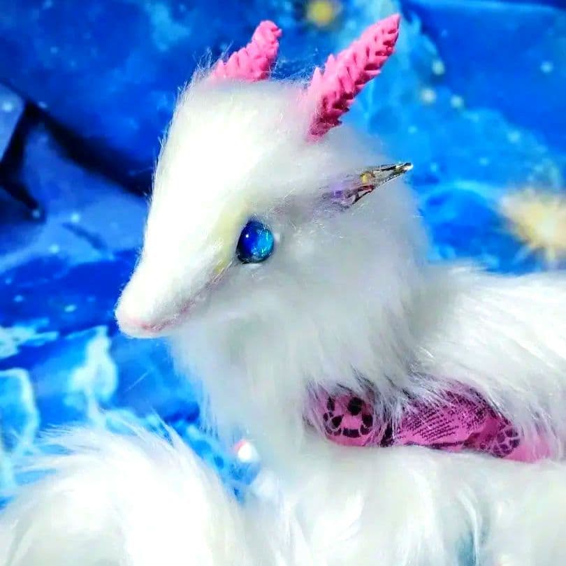 琉球ホタルガラス瞳蓄光☆双尾天龍アートドールDragonドラゴンartdoll