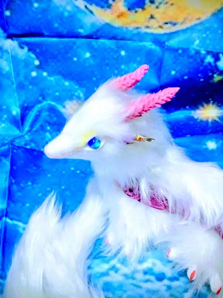 琉球ホタルガラス瞳蓄光☆双尾天龍アートドールDragonドラゴンartdoll