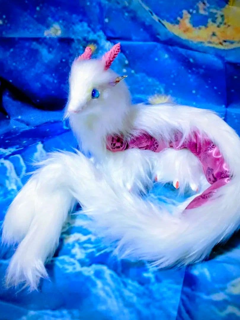 琉球ホタルガラス瞳蓄光☆双尾天龍アートドールDragonドラゴンartdoll