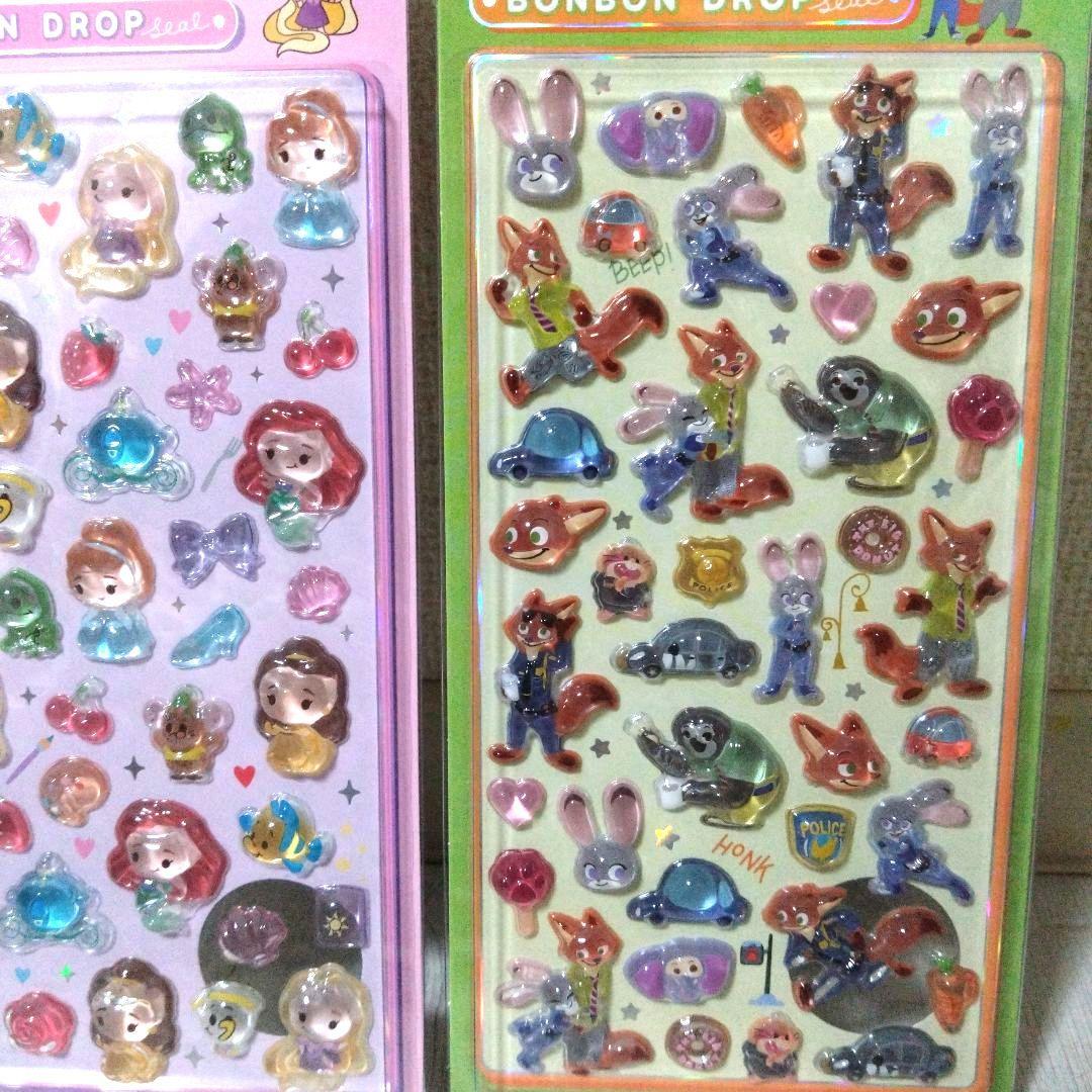 BONBON DROP ディズニープリンセス&ズートピア シール2枚セット