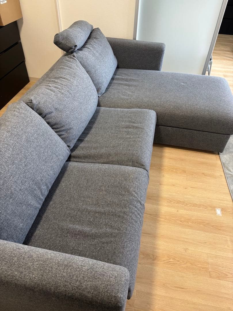 【着払いor直接引き取り】IKEA L型ソファ ３人掛け グレー