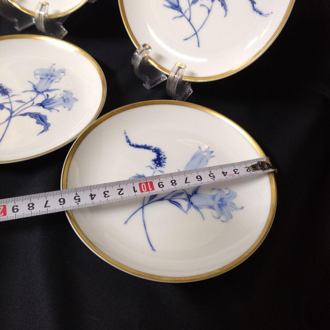 未使用 深川製磁 君島一郎 ロイヤルブルー銘々皿5枚　お祝い