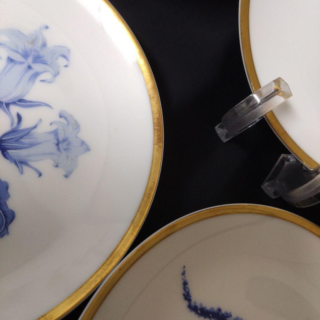 未使用 深川製磁 君島一郎 ロイヤルブルー銘々皿5枚　お祝い