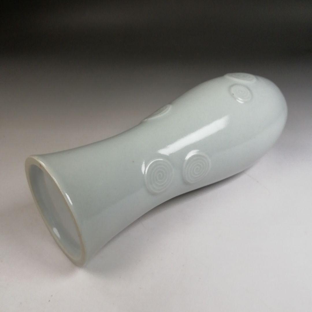 Ｗ３５９　杓立　『白磁　渦文』『慶安窯 造』　共箱　茶道具