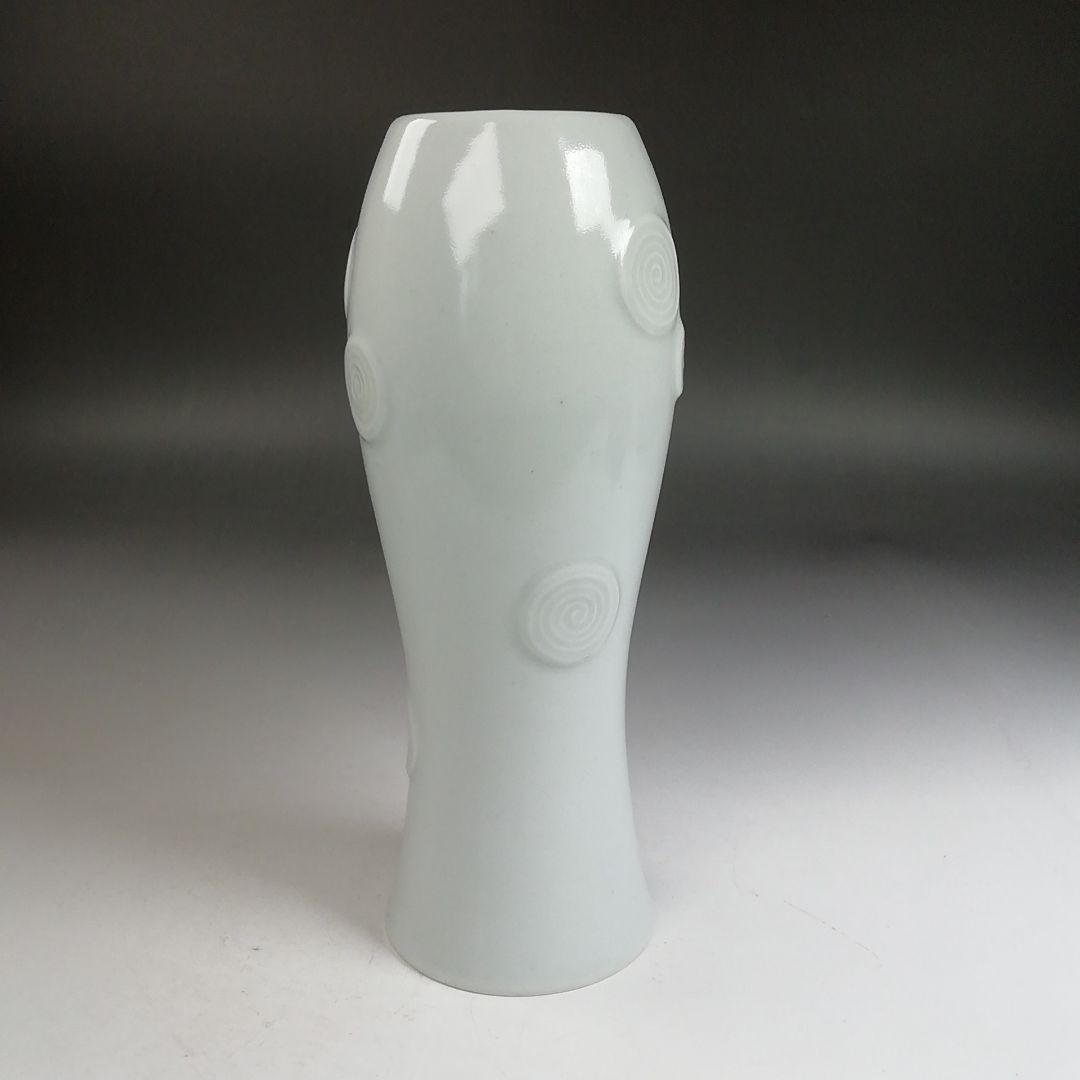 Ｗ３５９　杓立　『白磁　渦文』『慶安窯 造』　共箱　茶道具