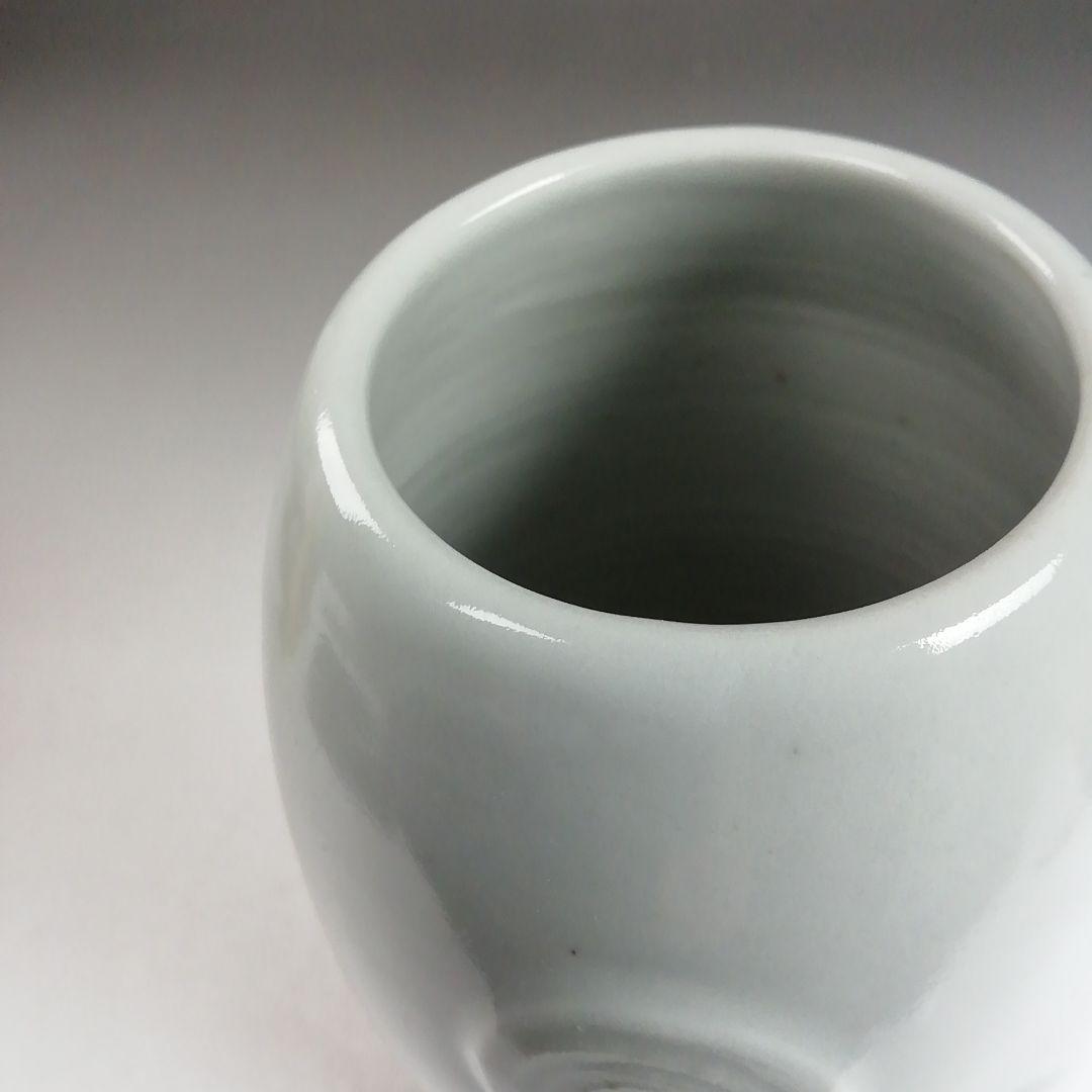 Ｗ３５９　杓立　『白磁　渦文』『慶安窯 造』　共箱　茶道具