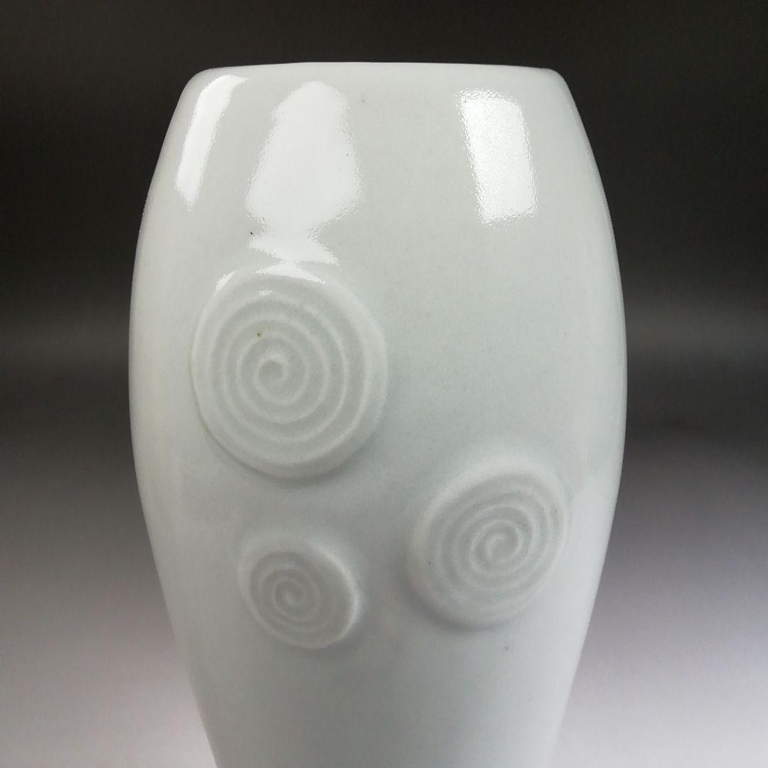 Ｗ３５９　杓立　『白磁　渦文』『慶安窯 造』　共箱　茶道具