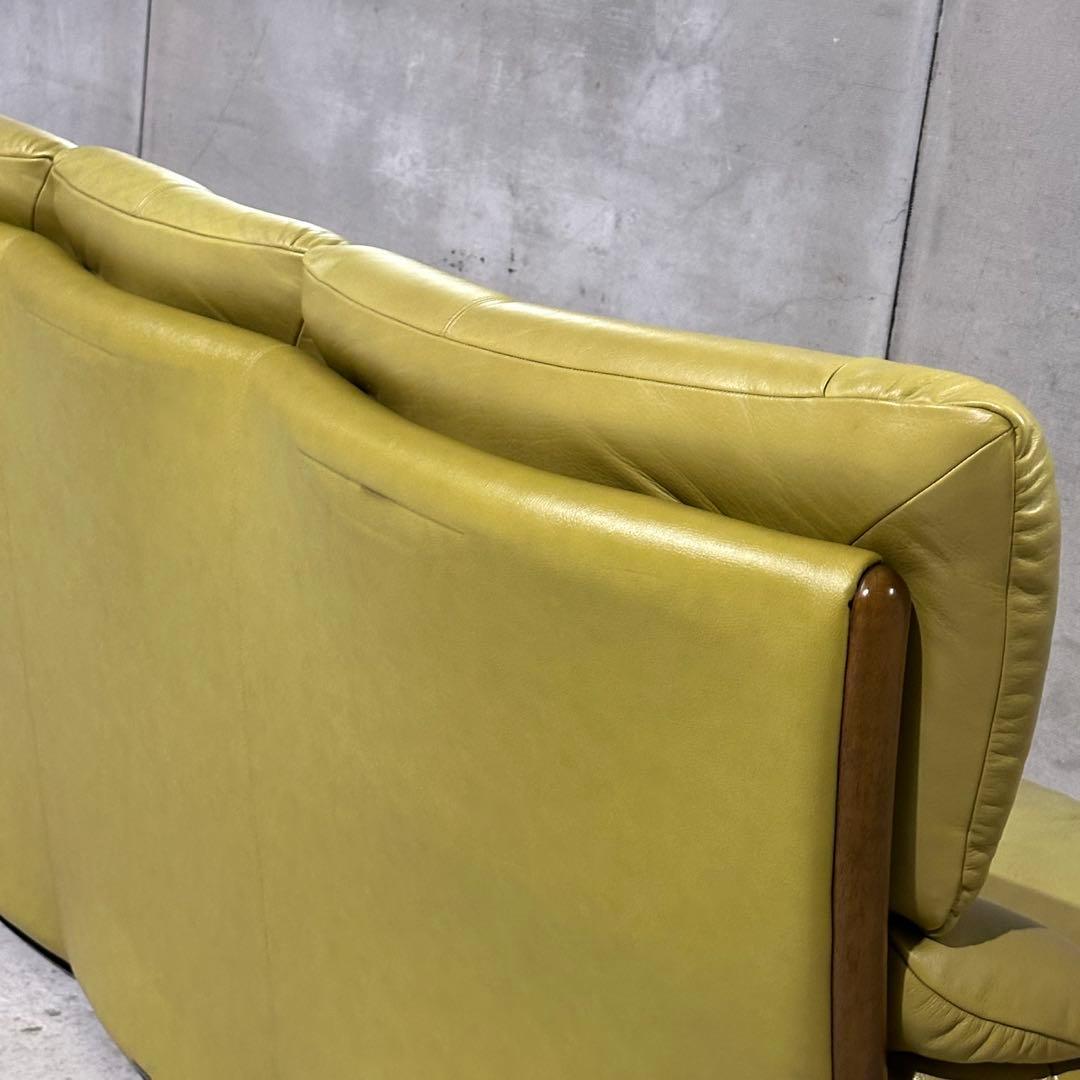 昭和レトロ karimoku カリモク 本革ソファ 3人掛｜ZTシリーズ応接家具