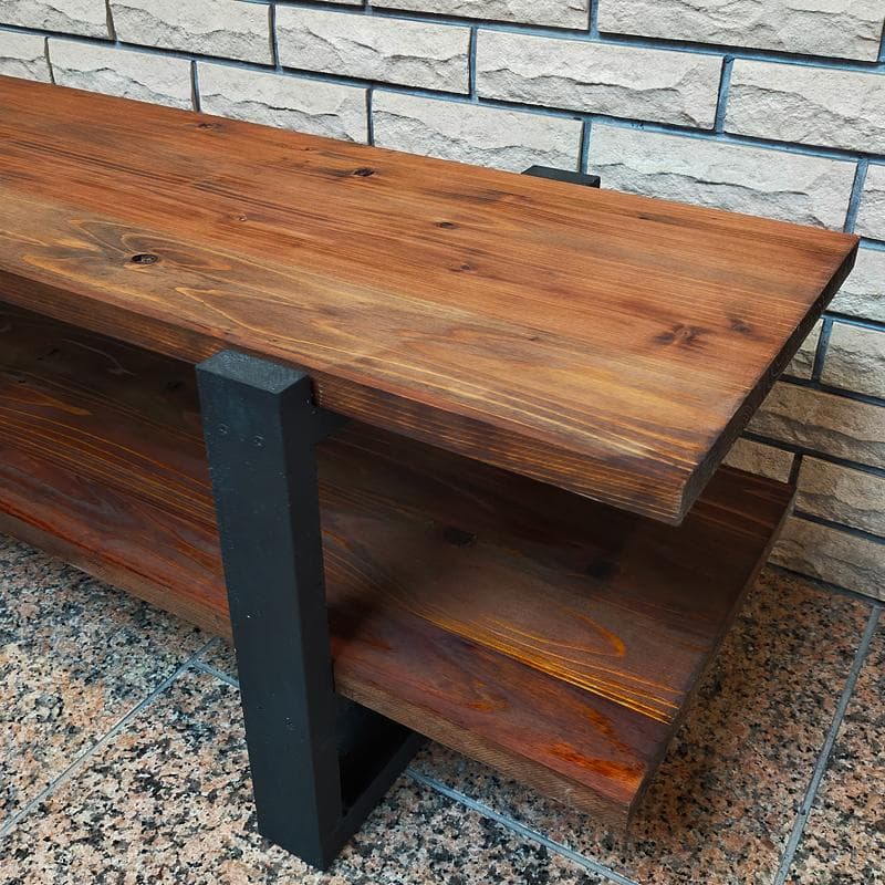 テレビ台 120 アンティーク ローボード 木製 ハンドメイド シェルフ 本棚