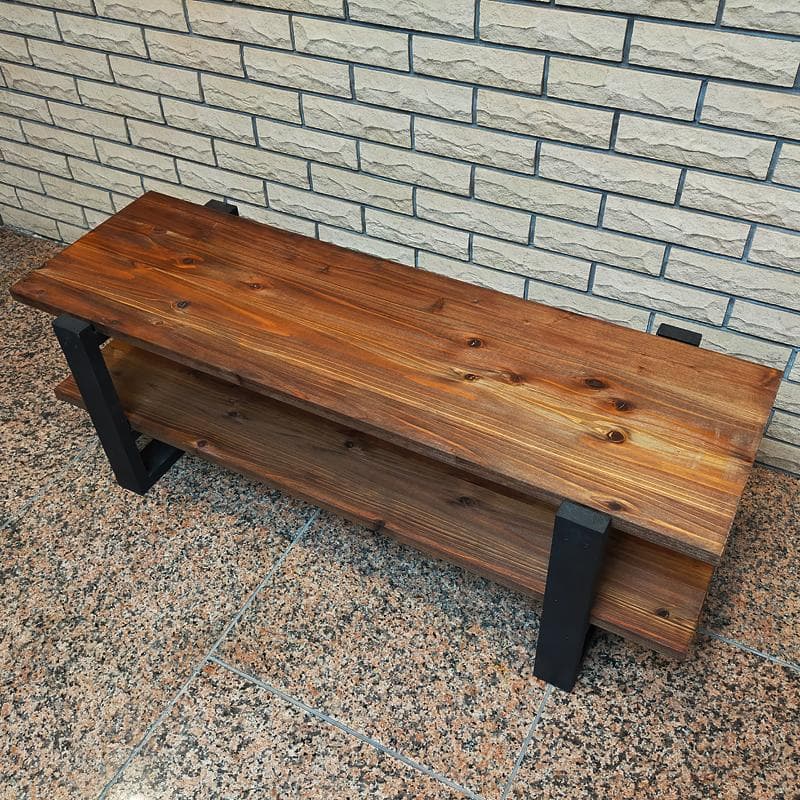 テレビ台 120 アンティーク ローボード 木製 ハンドメイド シェルフ 本棚