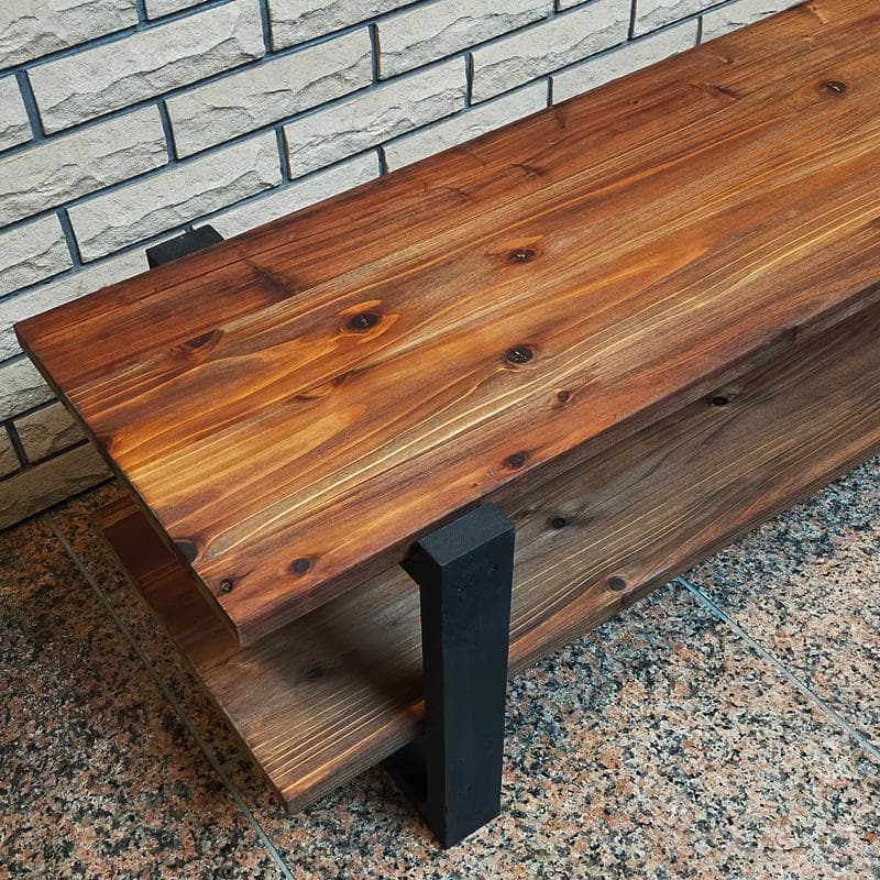 テレビ台 120 アンティーク ローボード 木製 ハンドメイド シェルフ 本棚