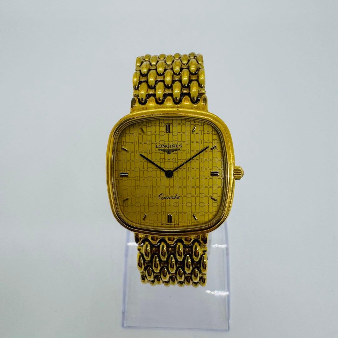 ✨LONGINES✨ロンジン✨クォーツ✨スクエア✨ゴールド文字盤✨腕時計✨