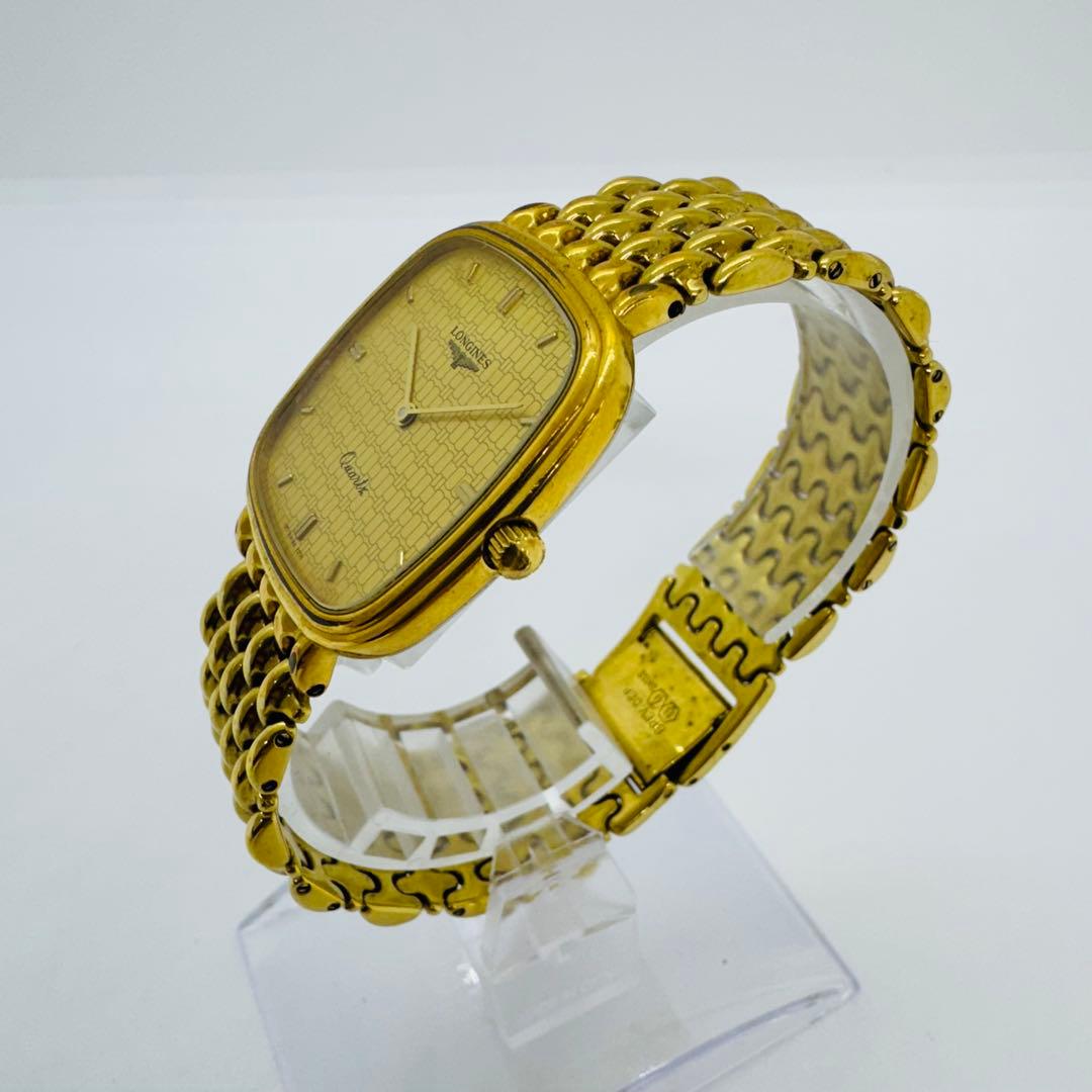 ✨LONGINES✨ロンジン✨クォーツ✨スクエア✨ゴールド文字盤✨腕時計✨