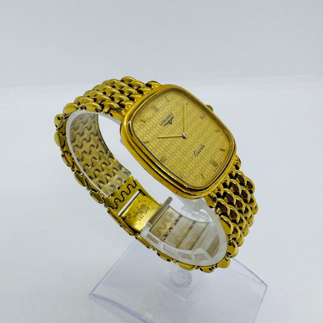 ✨LONGINES✨ロンジン✨クォーツ✨スクエア✨ゴールド文字盤✨腕時計✨
