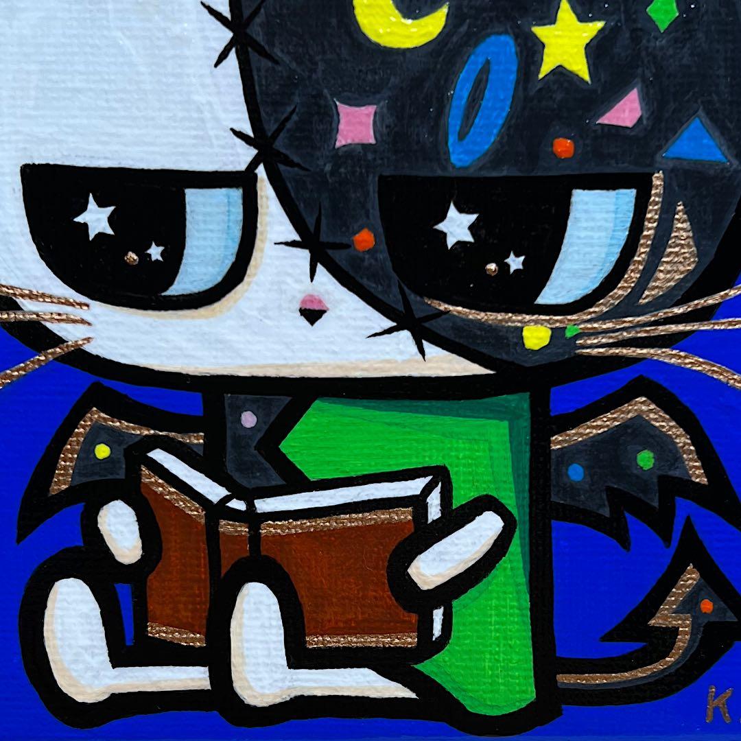 「心に還る時間」｜イーゼル付き絵画 原画 動物画 猫の絵 イラスト ドローイング