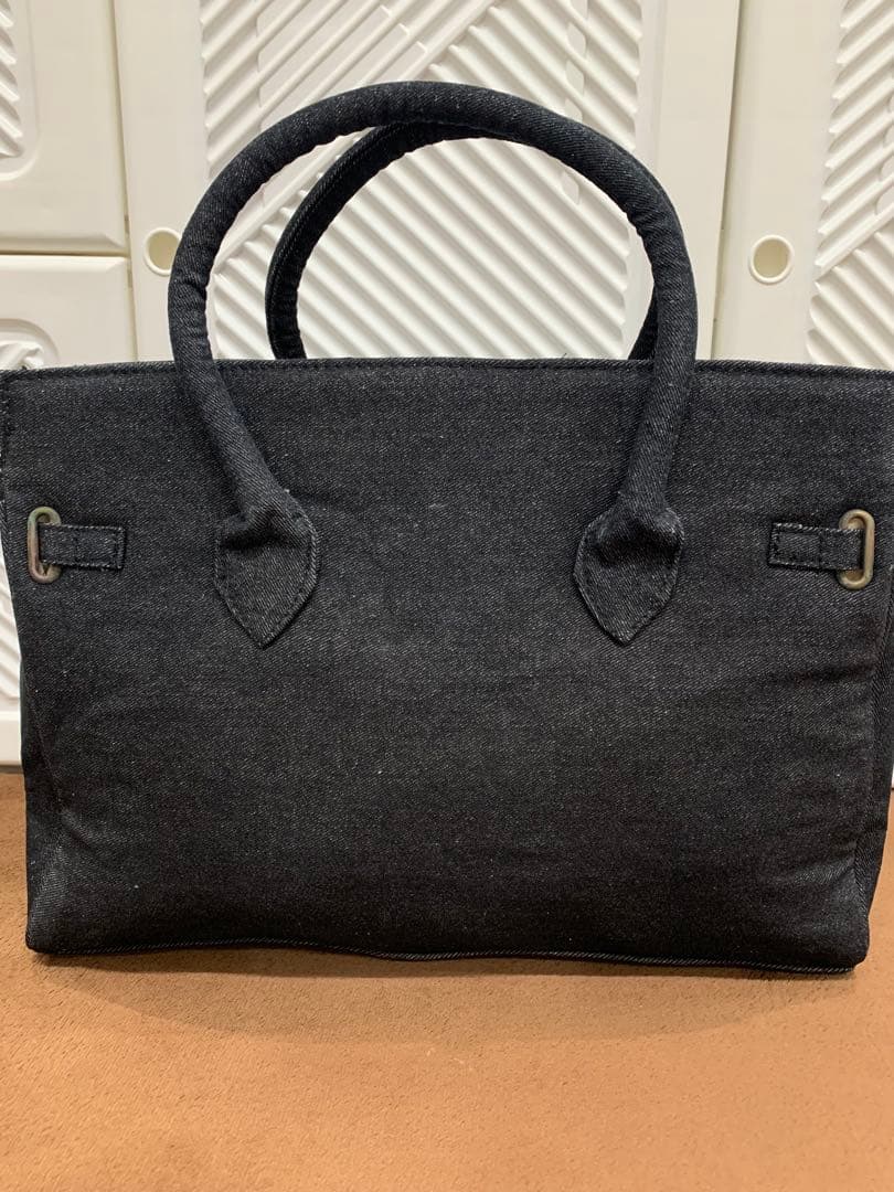 デニム ハンドバッグ ベルト リメイク ジーンズ 鍵付 南京錠