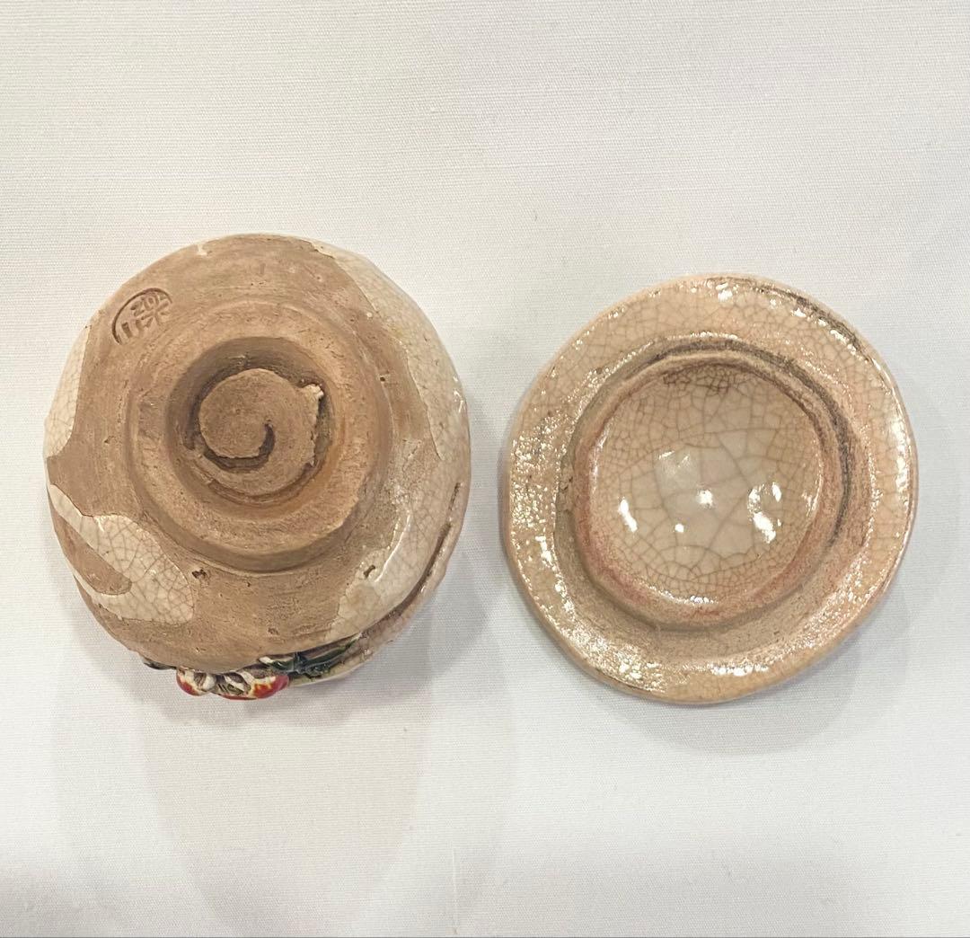 楽山焼のレトロな “天神蟹湯呑“