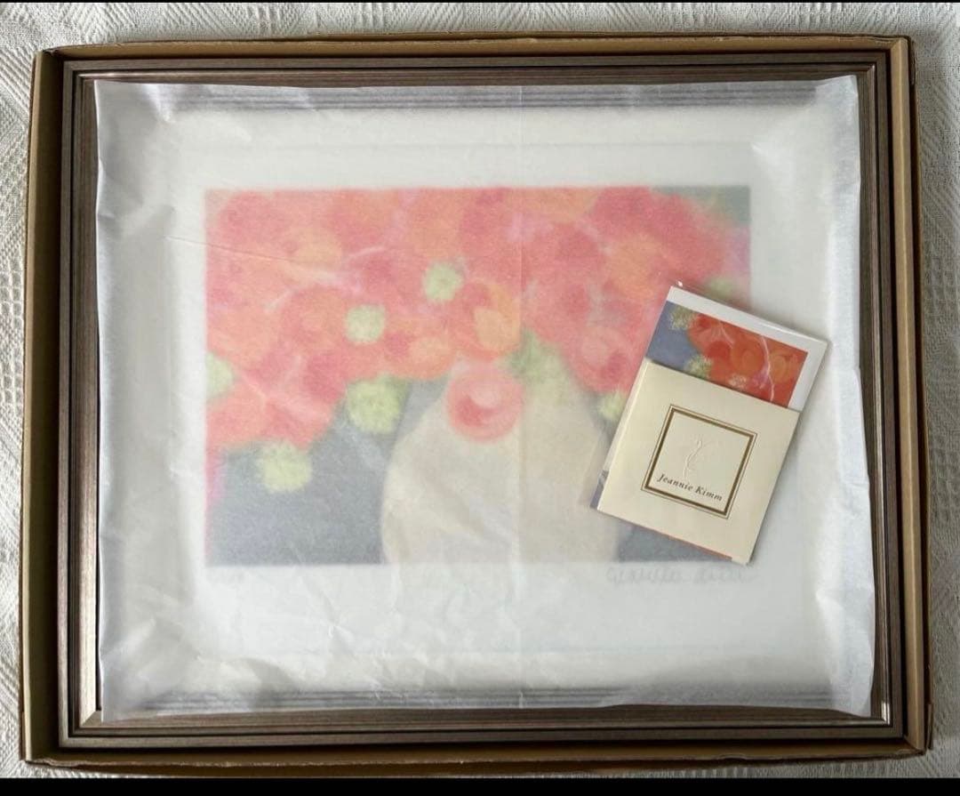 新品額入り　版画　絵画　インテリアアート ジニー•.キム　サイン、ED、証明有