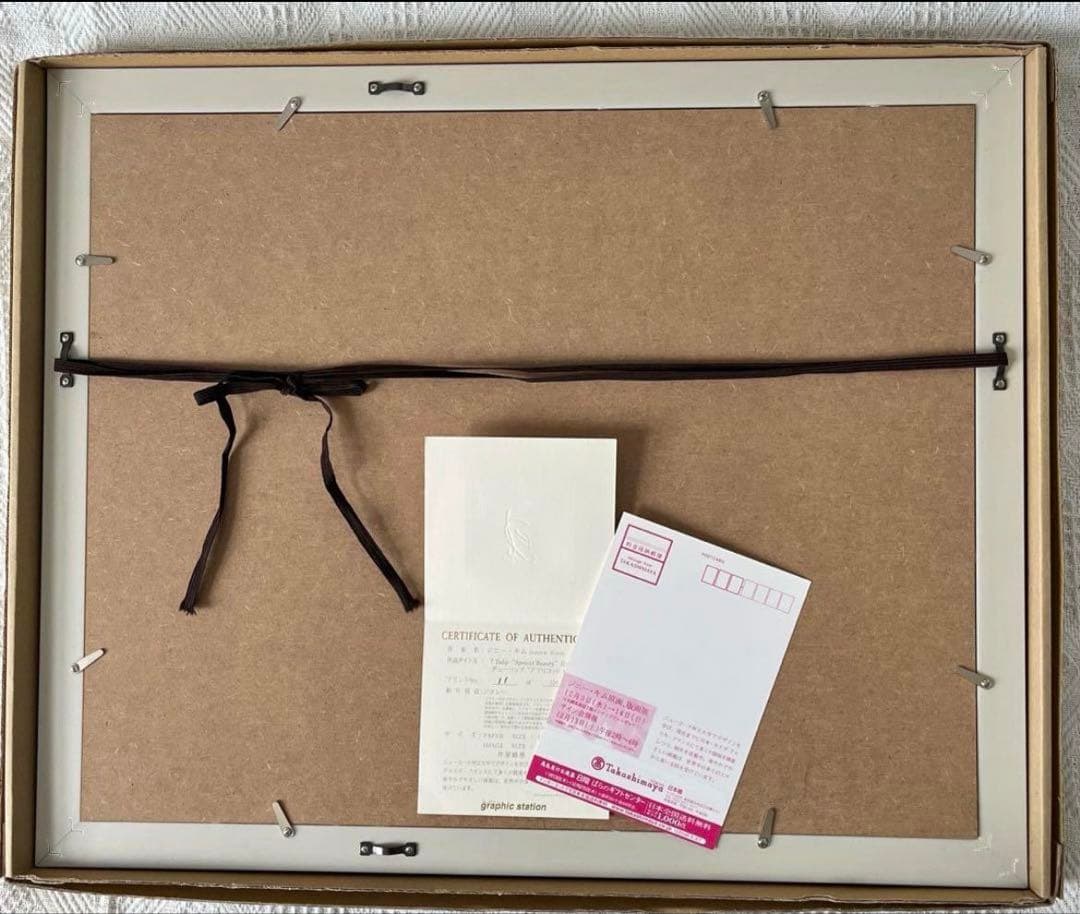 新品額入り　版画　絵画　インテリアアート ジニー•.キム　サイン、ED、証明有