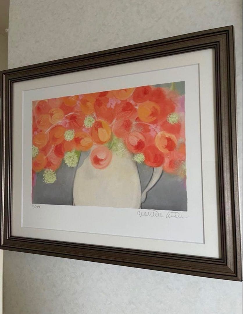 新品額入り　版画　絵画　インテリアアート ジニー•.キム　サイン、ED、証明有