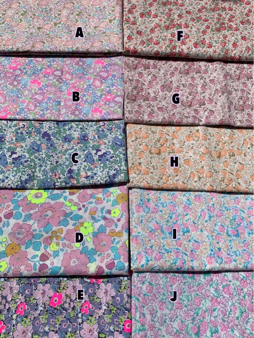 手書き風リバティ生地ネームタグワッペン