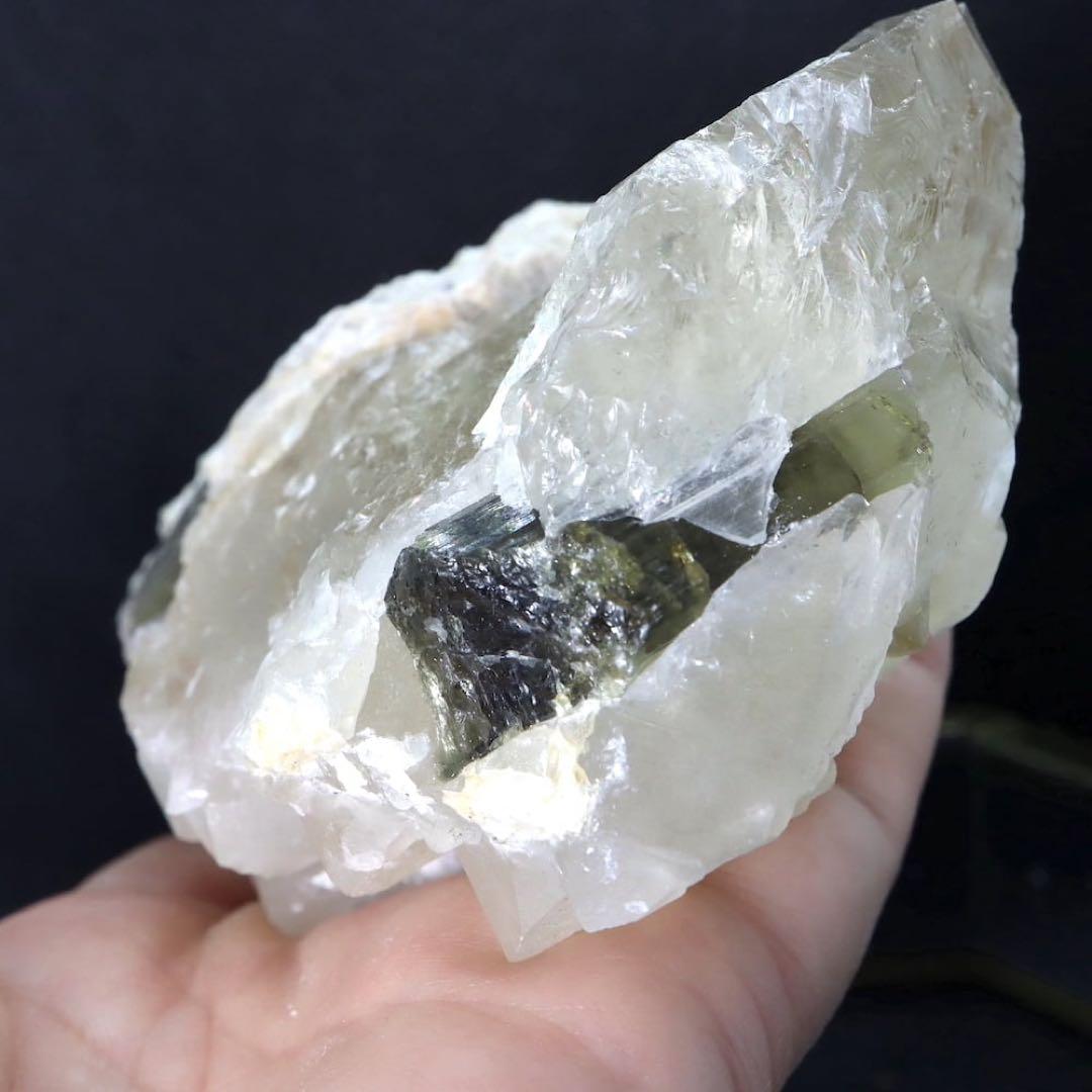 グリーン トルマリン 煙水晶 スモーキークォーツ 電気石 374,4g T410