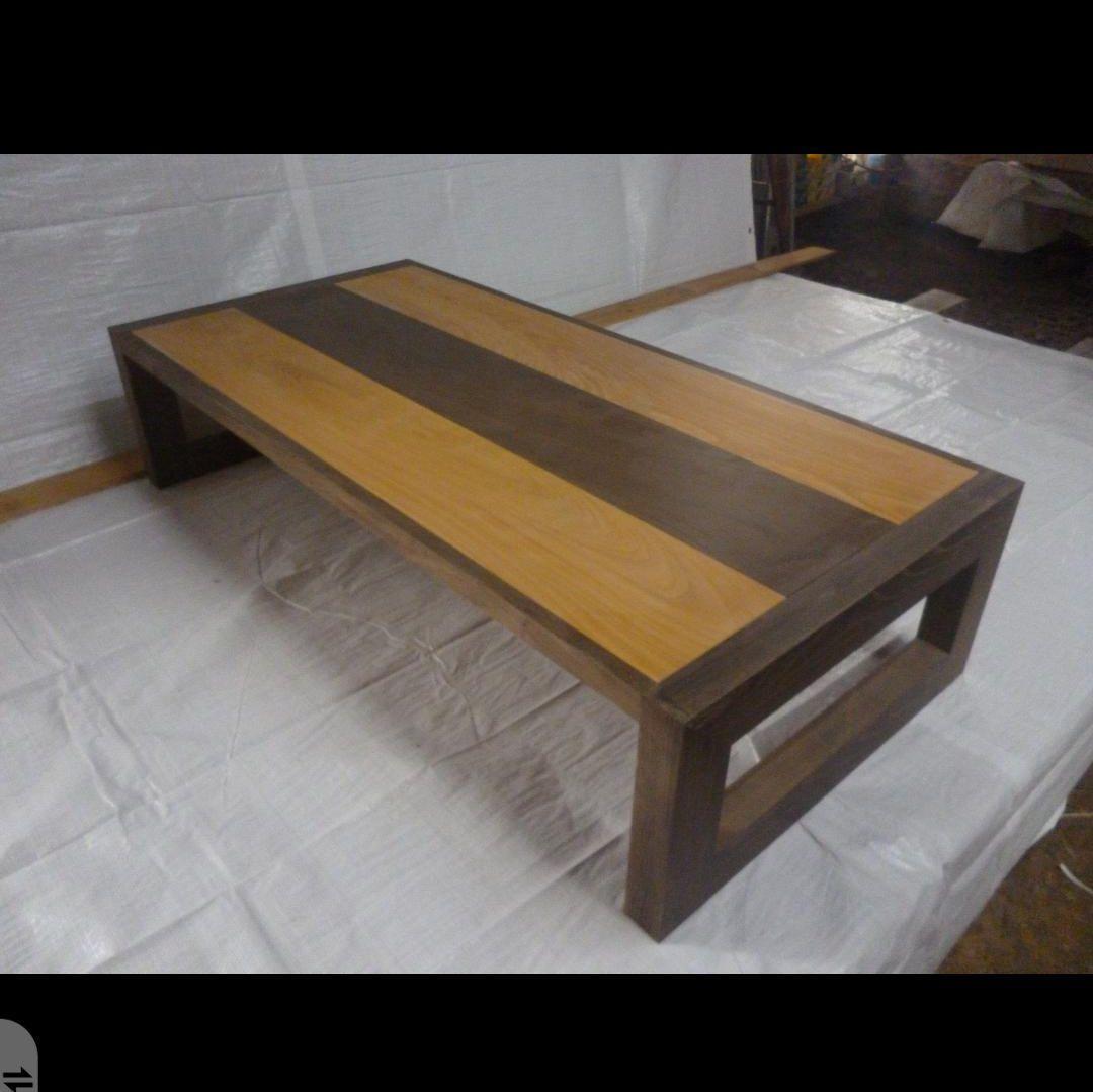 送料込み　神代ケヤキ　欅　2色テーブル　銘木　無垢材　埋もれ木　番号24