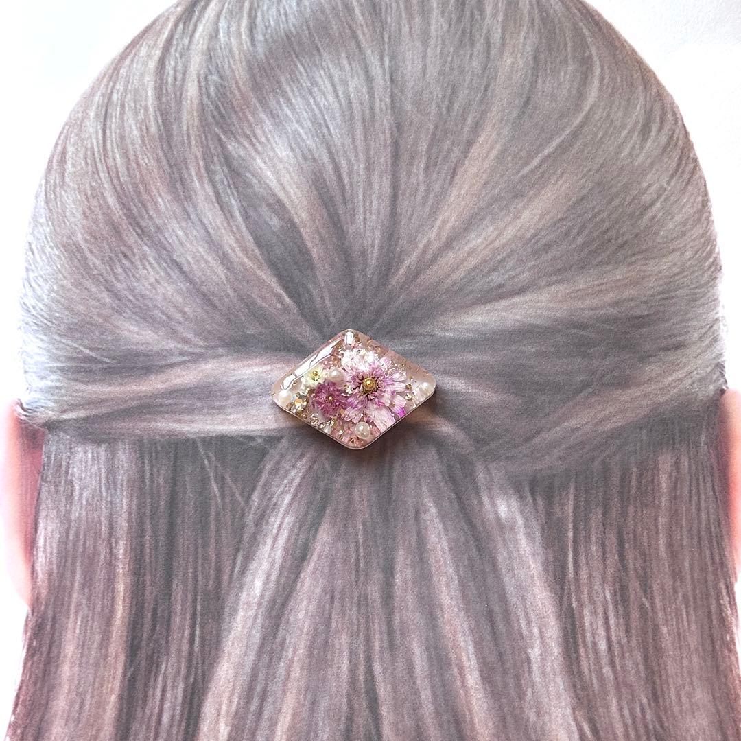 No.726 ドライフラワー　レジンヘアゴム