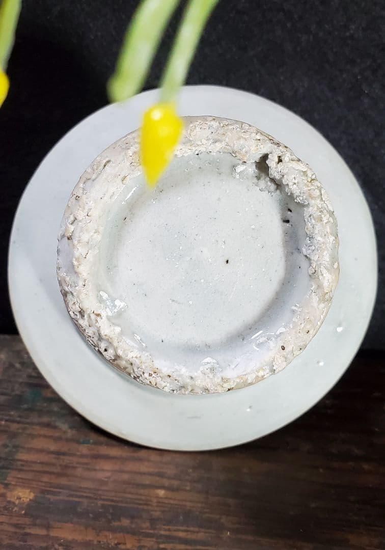 李朝 白磁祭器 白磁盃台