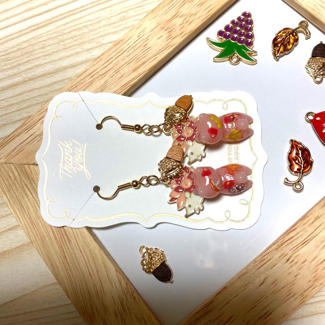 ☆ハリネズミとautumn猫ちゃんピアス☆